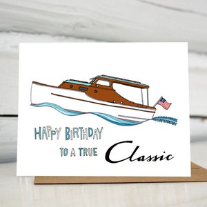 Chris Craft Boat Birthday greeting card