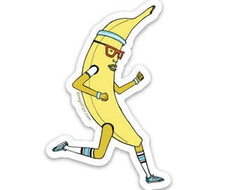 Banana Man on the Run vinyl sticker