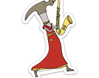 Hammer Sax Sticker