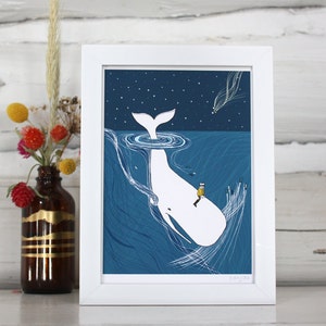 Whale nursery art. Whale Rider print image 3