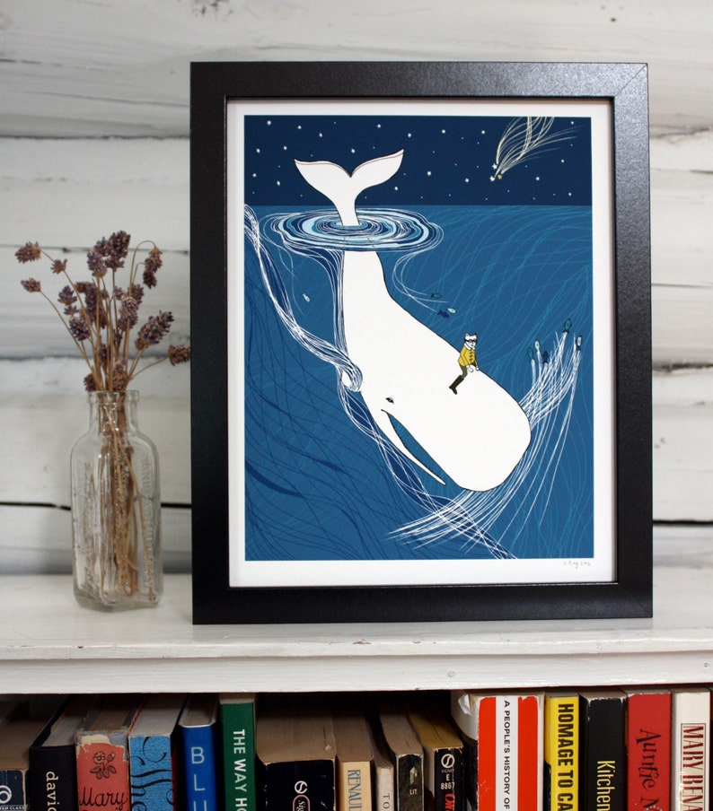 Whale nursery art. Whale Rider print image 2