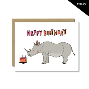 Rhinoceros Birthday Card - Etsy