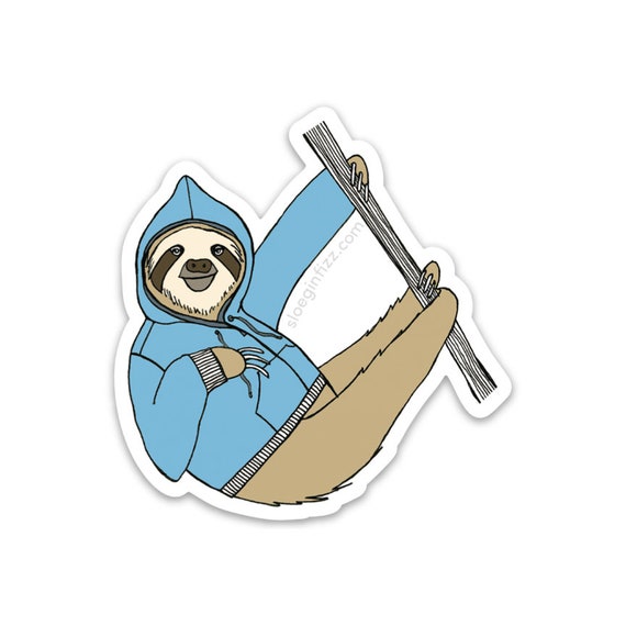 Sloth With a Hoodie Vinyl Sticker 