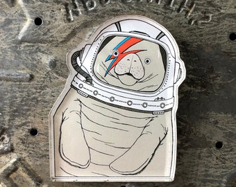 Space Manatee Refrigerator Magnet