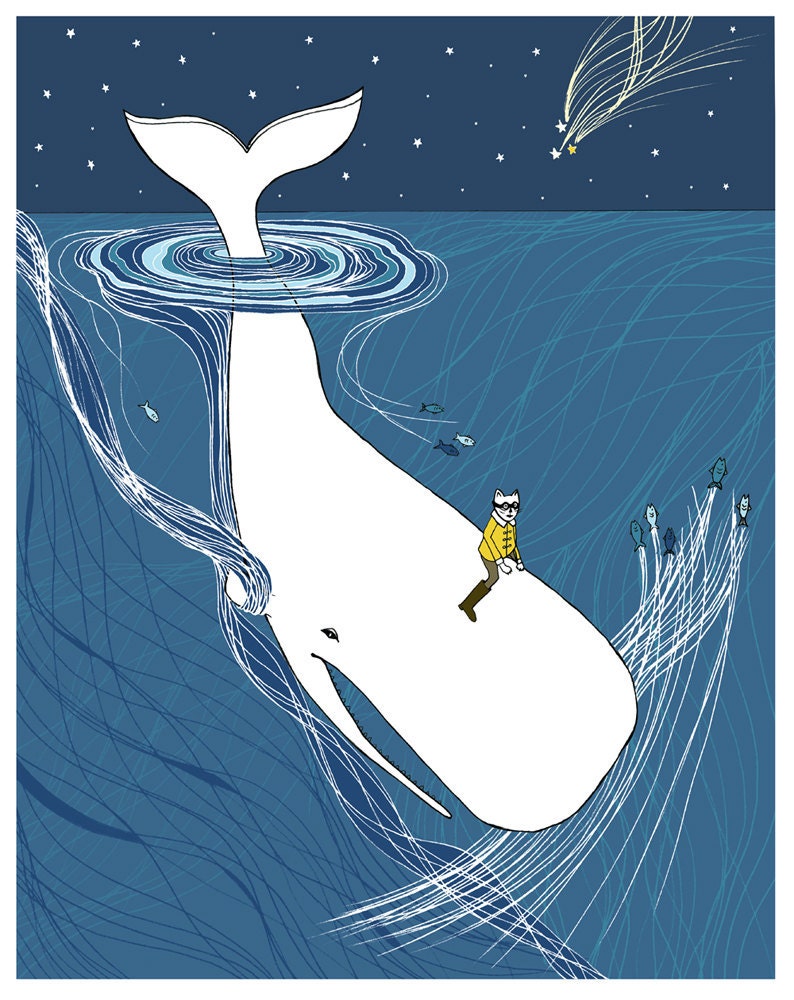 Whale nursery art. Whale Rider print image 4