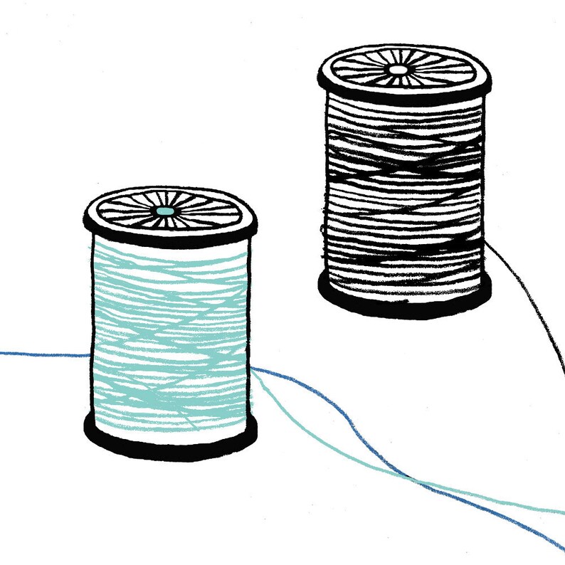 Spools of Thread Print. Sewing a River Etsy