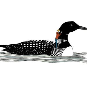 Loon with whispering woman print