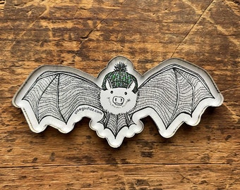 Bat with a Hat Refrigerator Magnet