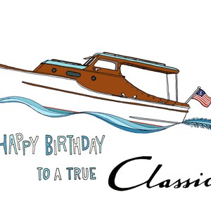 Chris Craft Boat Birthday greeting card image 2