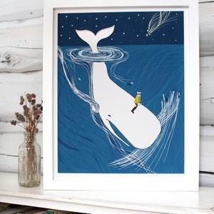 Whale nursery art. Whale Rider print image 1