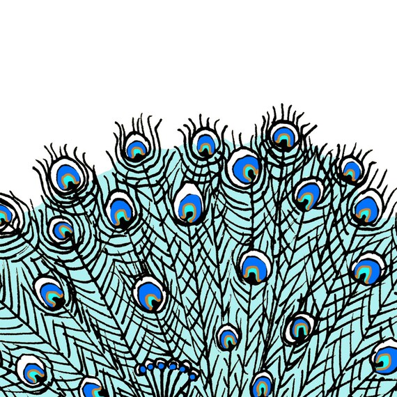 Peacock Print. Pen and Ink Peacock Drawing. - Etsy