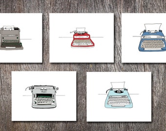 Typewriters Note Card Set Assorted