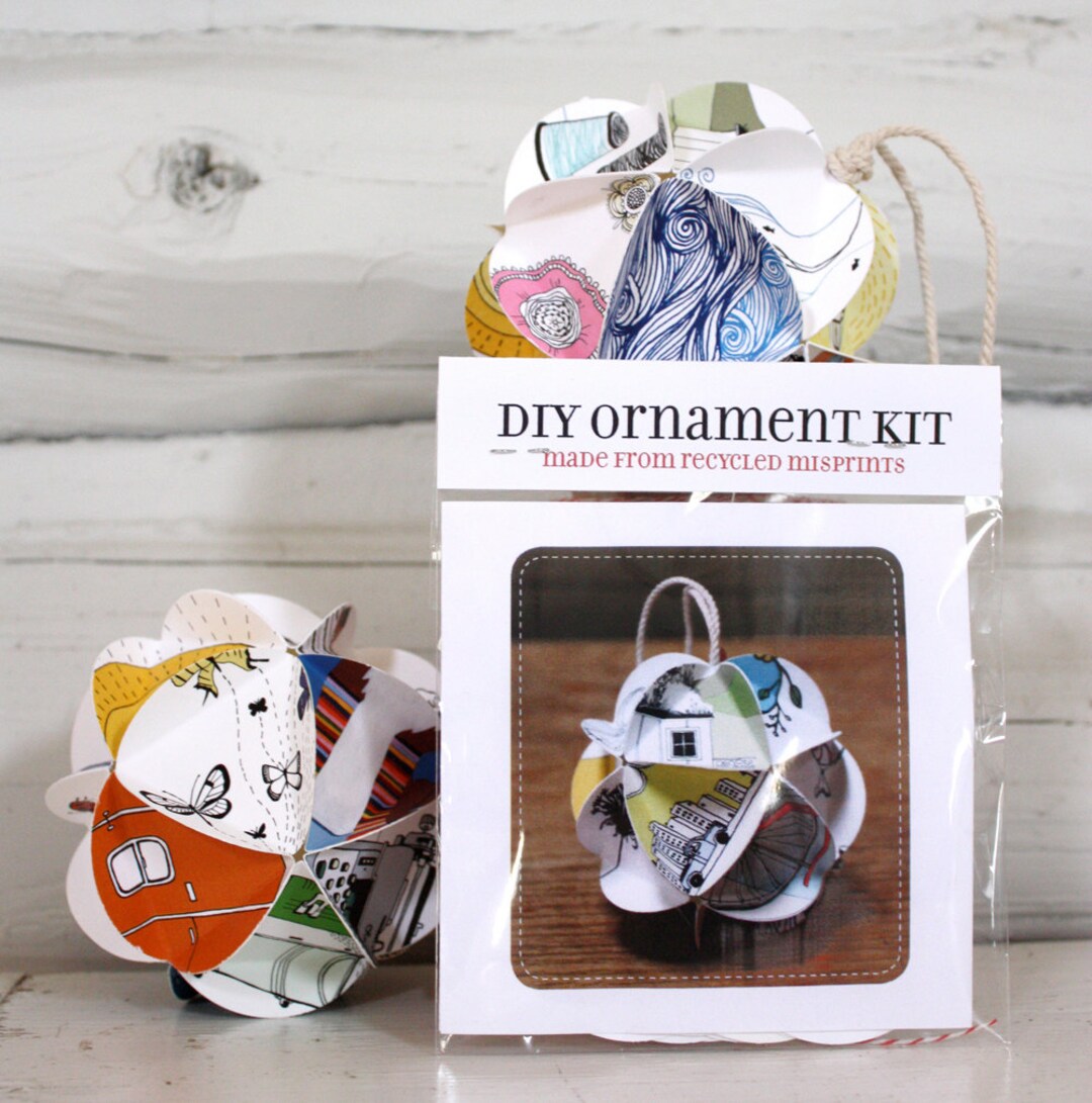 Paper Ornament Craft Kit DIY Using Recycled Misprints Etsy