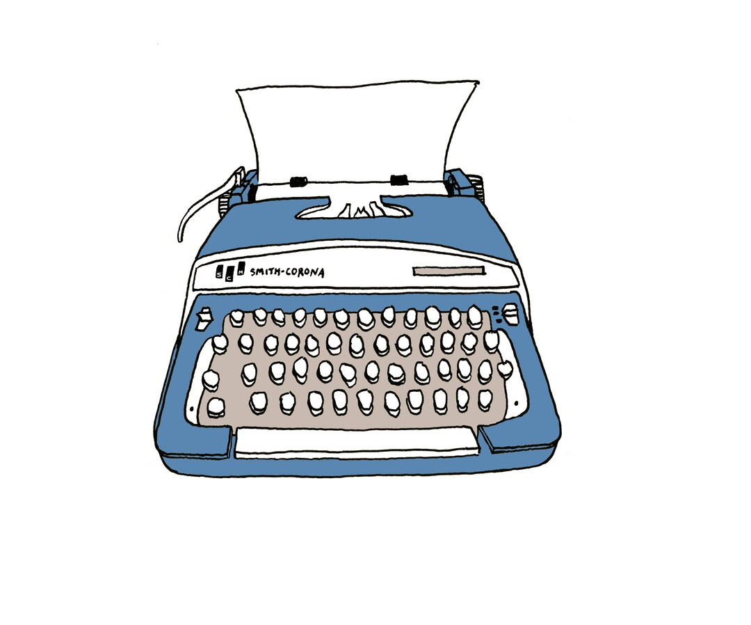 Smith Corona Typewriter Illustration Print - Etsy