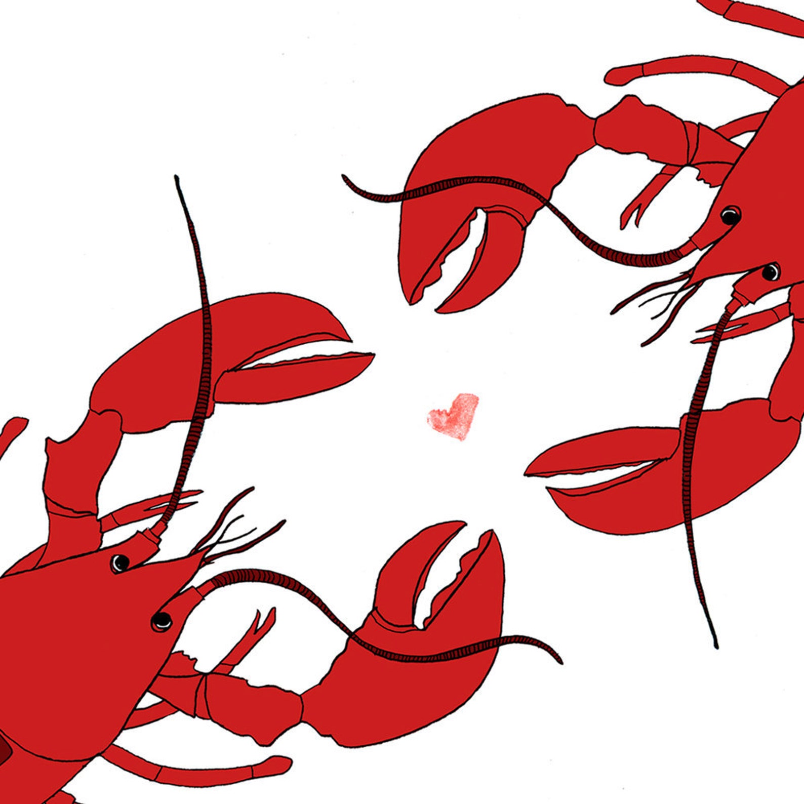 Lobster Love Card for Your Maine Squeeze Etsy