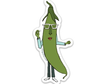 Snap Pea Groovin' Sticker