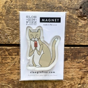 Cat with a Popsicle Refrigerator Magnet image 2