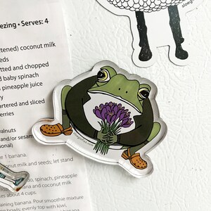 Croak-us! Toad with Crocuses Refrigerator Magnet