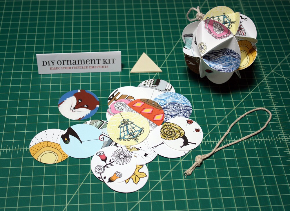 Paper Ornament Craft Kit DIY Using Recycled Misprints Etsy