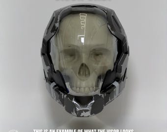Halo Reach Haunted Pilot Helmet Vacuum Formed Visor – PETG Prop Replica