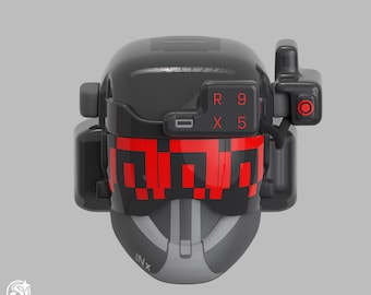 Cyber-Red Destroyer Helmet STL | 3D Printer Files