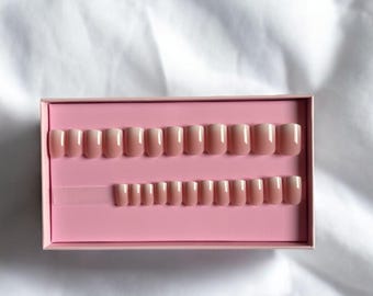 Uñas postizas baby boomer - Uñas postizas reutilizables en degradado rosa y blanco - Uñas baby boomer - idea de regalo para sus uñas