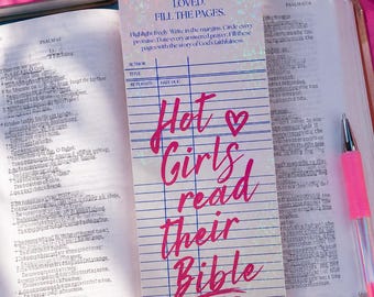 Christian Girl Bible Bookmark – Hot Girls Read Their Bible