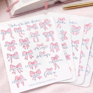 Bible Books Headers Sticker Collection | Coquette Faith Planner Journaling Supplies