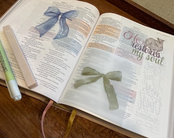 Bible Journal Vellum Inserts — “Psalm 23” Set of 10
