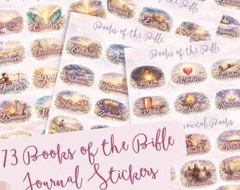 66 + 7 Books of the Bible Sticker Collection | Christian Bible Journaling Stickers | Faith Planner & Scrapbooking Supplies