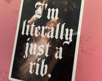 I’m Literally Just a Rib Sticker – Humorous Faith Based Waterproof Vinyl Sticker