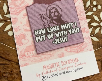 Funny Magnetic Bookmark – Jesus Quote, Christian Bible Verse (2x2 inches)