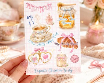 Girly Coquette Christian Sticker Sheet