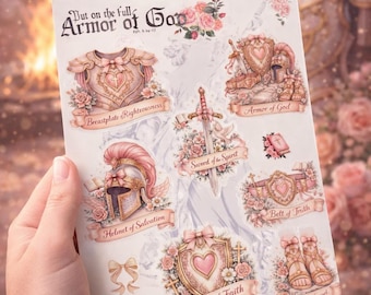 Armor of God Sticker Sheet – Bundle of Ephesians 6 Bible Journaling Faith Planner Stickers