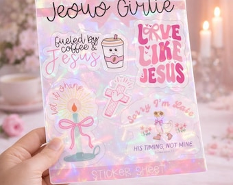 Jesus Girlie Sticker Sheet – Christian Stickers for Women & Teen Girls