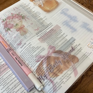Bible Journal Vellum Inserts — “Coquette Christian Girly” Set of 11