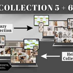 Collection 5 and 6 (4 mood board designs) of the vision board canva templates includes desktop, mobile, and iPad ratios. They are fully customizable - change the fonts, color, and add your photos to fully represent your goals. Enjoy a minimalistic and modern background/wallpaper.