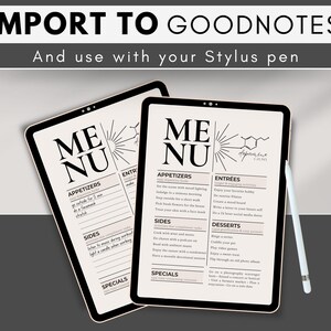 The Dopamine Menu can be used digitally by importing it to Goodnotes or a similar platform and using it with your Stylus pen.