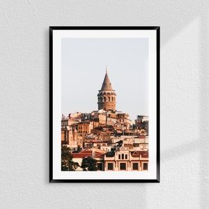 Galata Tower Istanbul Wall Art – Sunset Cityscape Print, Turkish Architecture Photography, Historical City Digital Download Print