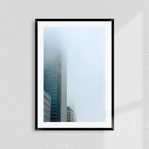 Foggy Canary Wharf Print: London Skyscraper Photography (Digital Download)