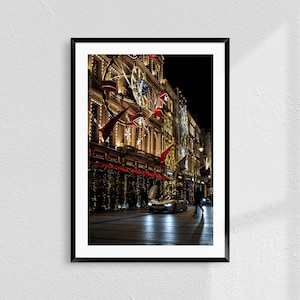 London Streets, Mayfair, London, New Year, Christmas Lights, Digital Download, Moment Photography, London Wall Art, Printable Poster, Print
