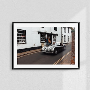 Vintage Car on English Street – Rye UK Retro Travel Photography Print