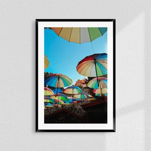 Balat Istanbul Photography: Rainbow Umbrellas Wall Art (Digital Download)
