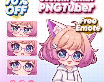 Aangepast png-tube chibi, voor livestream, schattig Veadomini-personage