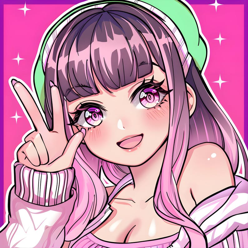 Customized Aesthetic Anime Avatar PFP, Cute Icon Design, Kawaii Profile ...
