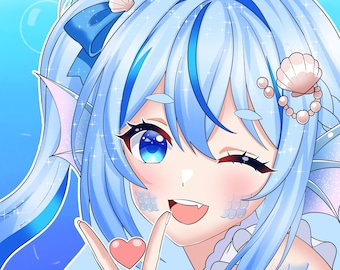 Personalized Anime PFP for Twitch and Discord, Cute Illustrated Streamer Avatar Icon (Head Shot)