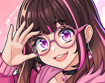 Icono de perfil de anime personalizado con retrato, avatar de perfil adorable, imagen de presentación kawaii para redes sociales, estilo retrato para identidad en línea.