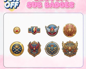 Subscriber Badge Commission, Customizable Twitch Icons, Kawaii Loyalty Emblem Set, Made to Order Stream Reward Graphics