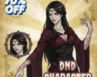DnD Charakter Auftrag Individuell Detaillierte Fantasy RPG Charakter Kunst Personalisiert Hand Gezeichnet Dungeons and Dragons Illustration OC Digital Art