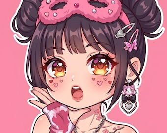 Custom Chibi PFP Design for Twitch and Discord | Cute Anime Profile Picture Commission | Kawaii Gamer Girl Avatar Art